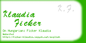 klaudia ficker business card